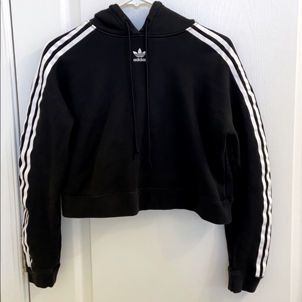 Adidas cropped hoodie black